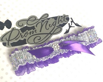 Purple prom garter,  Prom garter in purple,  Prom garters