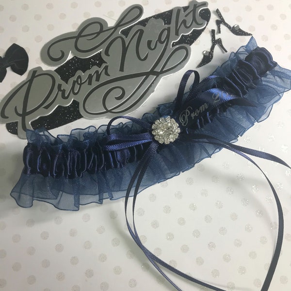 Navy Prom Garter, Custom Colors Prom Garter