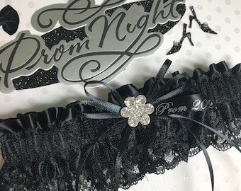 Black lace prom garter,  prom garters.