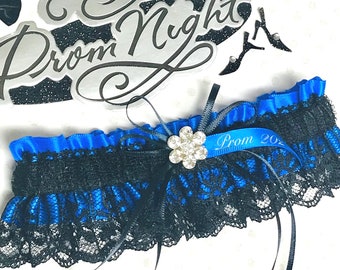 Bright royal prom garter,  Royal blue prom garter