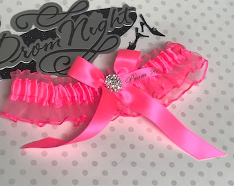 Neon hot pink prom garter.  Neon pink prom garter. Prom garters.