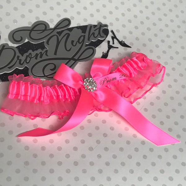 Neon hot pink prom garter.  Neon pink prom garter. Prom garters.