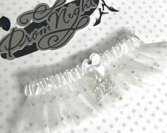 White prom garter.