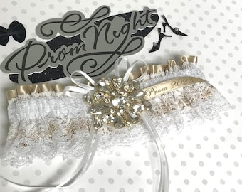 Champagne and Gold Prom Garter, Custom Colors Prom Garter, Prom Garters