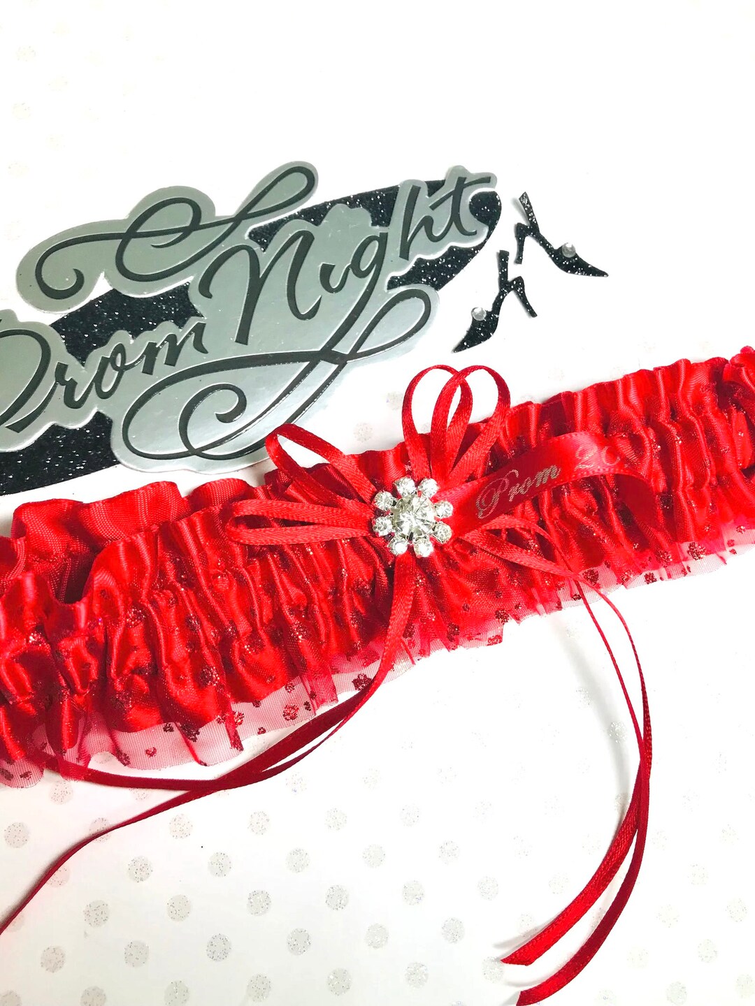 Red Sparkle Prom Garter. Red Prom Garters. Etsy
