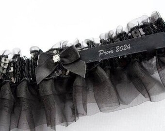 Black Black prom garter,  Prom garters