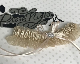 Champagne  Prom Garter, Custom Colors Prom Garter, Prom Garters