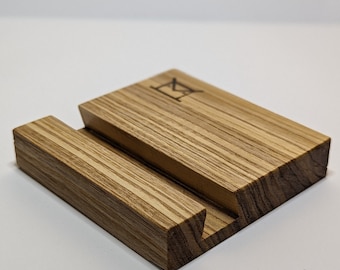 Soporte para teléfono inteligente de madera de fresno, base para teléfono de madera resistente, accesorio para teléfono hecho a mano, estación telefónica, accesorio de madera