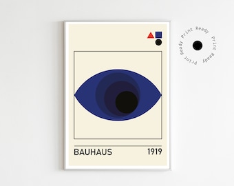 Póster Bauhaus, Descarga de impresión de dígitos, Diseño de formas geométricas, Arte de pared, Decoración del hogar, Kunstdruck, Póster minimalista