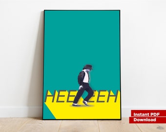 Cartel musical de Michael Jackson, arte de pared, decoración del hogar, música pop, idea de regalo, descarga de impresión digital, Kunstdruck