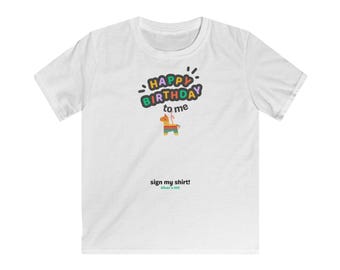 Camiseta infantil "Feliz cumpleaños para mí" / Camiseta de cumpleaños piñata, camiseta de fiesta para niños