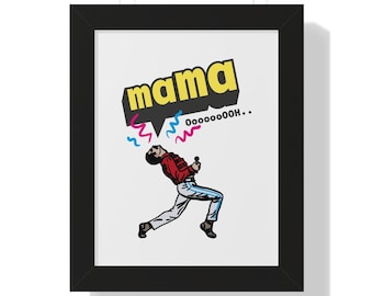 Póster, Freddie Mercury, Queen, póster de Mama, listo para imprimir, descarga digital, arte pop, minimalista, póster de música, Kunstdruck, arte de pared