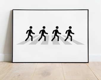 Abbey Road, The Beatles, Descarga de carteles digitales, Cartel musical, Arte popular, Arte digital, Decoración de paredes, Idea de regalo, Kunstrdruck, Listo para imprimir