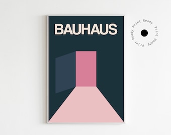 Póster Bauhaus, Descarga de impresión digital, Diseño de formas geométricas, Arte de pared, Decoración del hogar, Kunstdruck, Póster minimalista