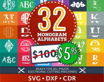 Svg Monogram Font Svg Cricut Font Svg Monogram Font Bundle Svg Monogram Cut Files Silhouette Studio Monogram Alphabet Svg Dxf Cdr