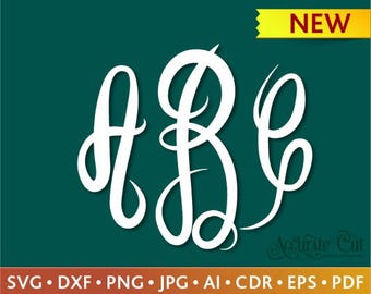 Master Circle Script Svg Master Circle Monogram Font Svg Master Script Monogram Font Cut Files Silhouette Studio Cricut Svg Dxf Png