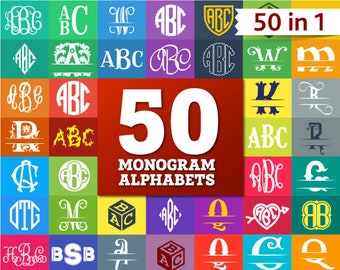 Monogram Svg Monogram Font Svg Monogram Font Bundle Svg Monogram Alphabet Svg Monogram Cut Files Silhouette Studio Cricut Svg Dxf Cdr