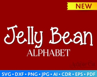 Jelly Bean Font Svg Jelly Bean Alphabet Svg Jelly Bean Letters Svg Cut Files for Silhouette Studio Cricut Svg Dxf Jpg Png Eps Pdf Ai Cdr
