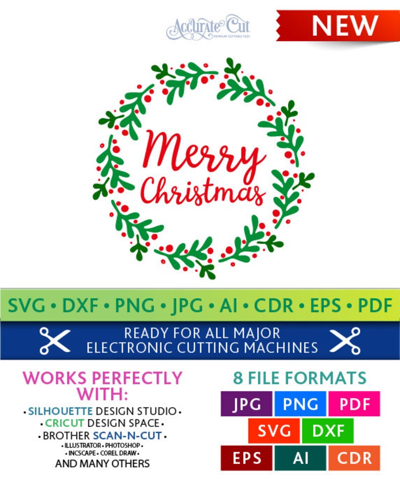 Download Merry Christmas Wreath Svg Merry Christmas Wreath Cut ...