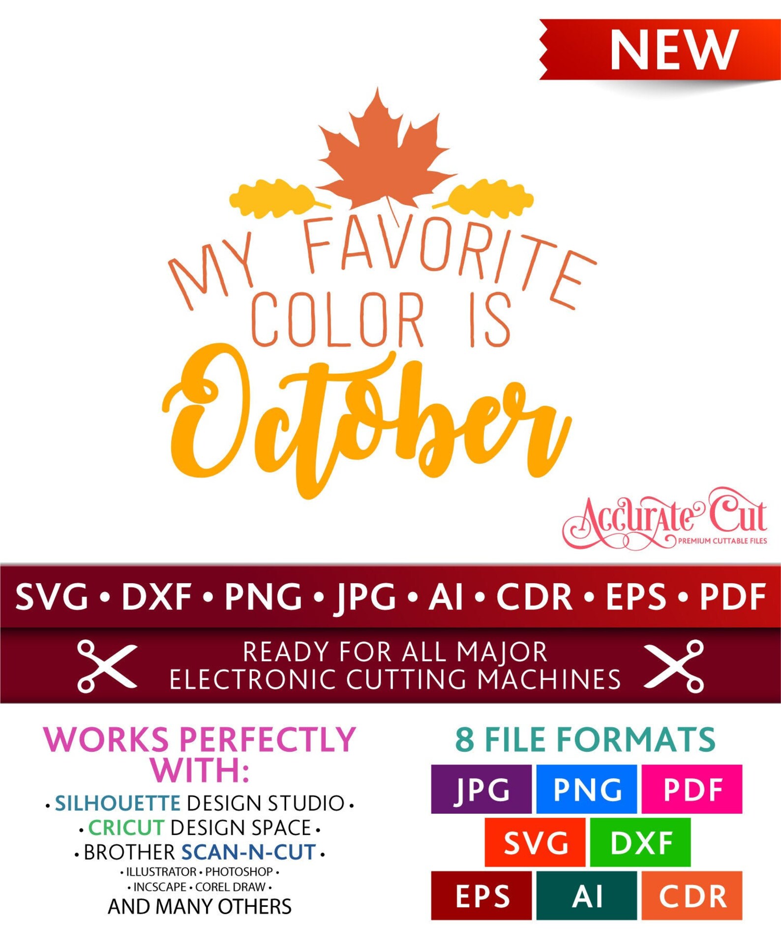 My Favorite Color is October Svg My Favorite Color is October | Etsy