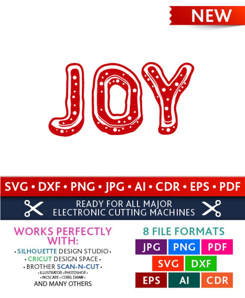 Download Joy Svg Joy Cut Files Christmas Silhouette Studio Cricut ...