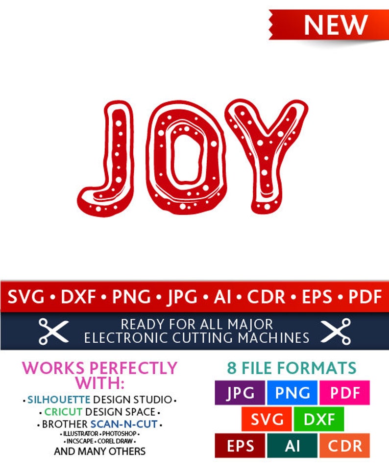 Download Joy Svg Joy Cut Files Christmas Silhouette Studio Cricut Svg | Etsy