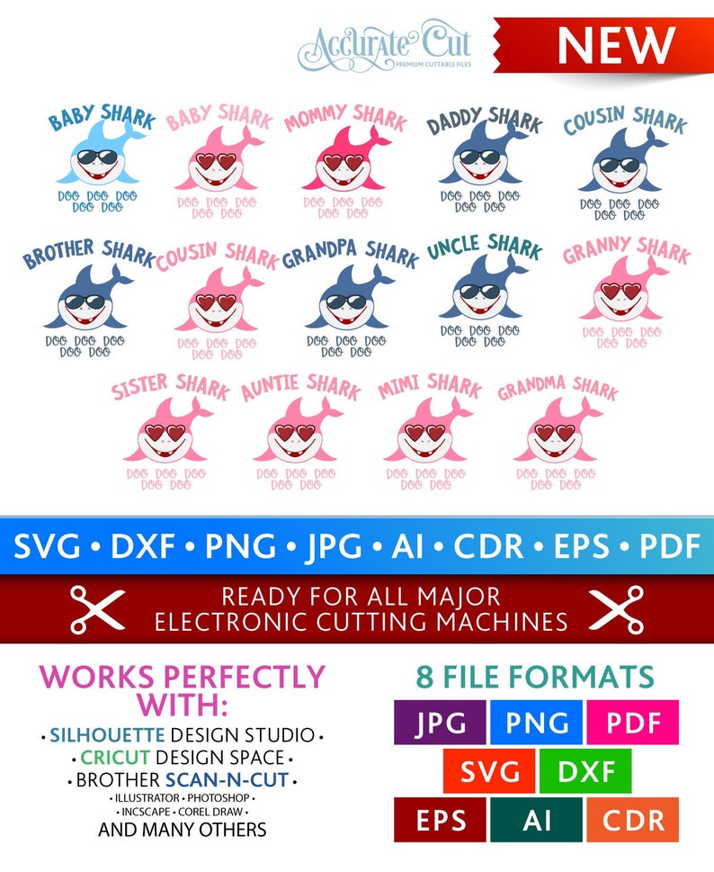Free Free 107 Shark Family Svg SVG PNG EPS DXF File