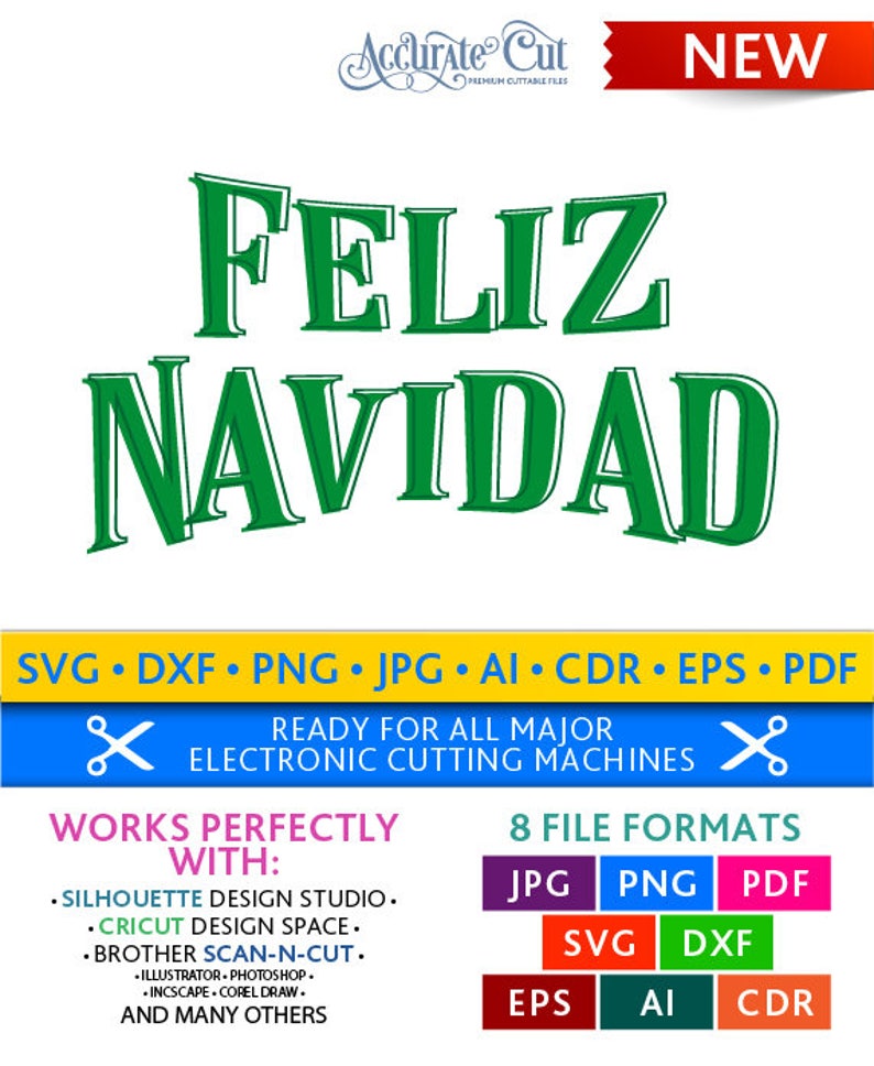 Download Feliz Navidad Svg Feliz Navidad Cut Files Christmas ...