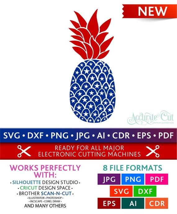 Download Patriotic Pineapple Svg Patriotic Pineapple Cut Files 4th Of July Cricut Silhouette Studio Svg Dxf Jpg