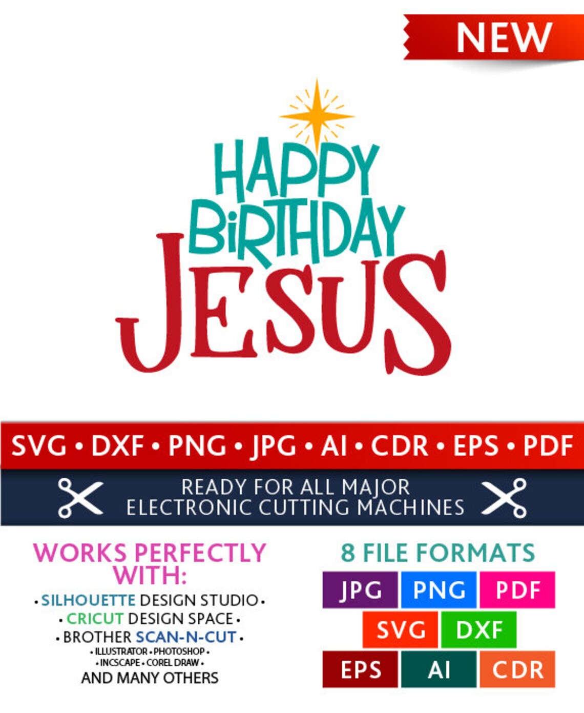 Happy Birthday Jesus Svg Happy Birthday Jesus Cut Files | Etsy