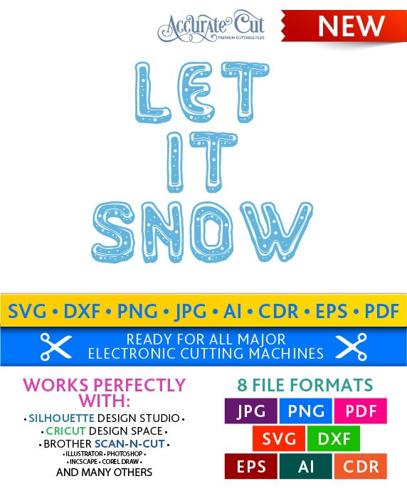 Let It Snow Svg Let It Snow Cut Files Christmas Silhouette Etsy