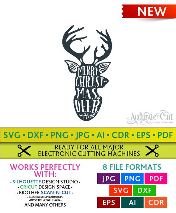 Download Merry Christmas Deer Svg Merry Christmas Deer Cut Files | Etsy
