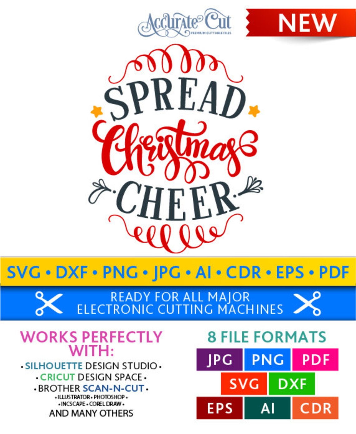 Spread Christmas Cheer Svg Spread Christmas Cheer Cut Files  Etsy