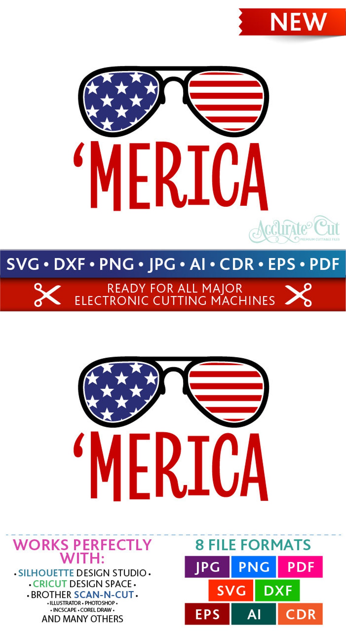 MERICA Svg 4th of July MERICA Svg MERICA Cut Files Silhouette | Etsy