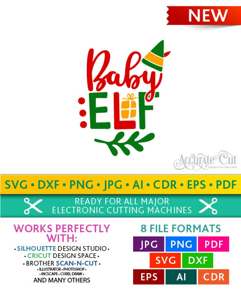 Download Baby Elf Svg Baby Elf Cut Files Christmas Silhouette Studio | Etsy