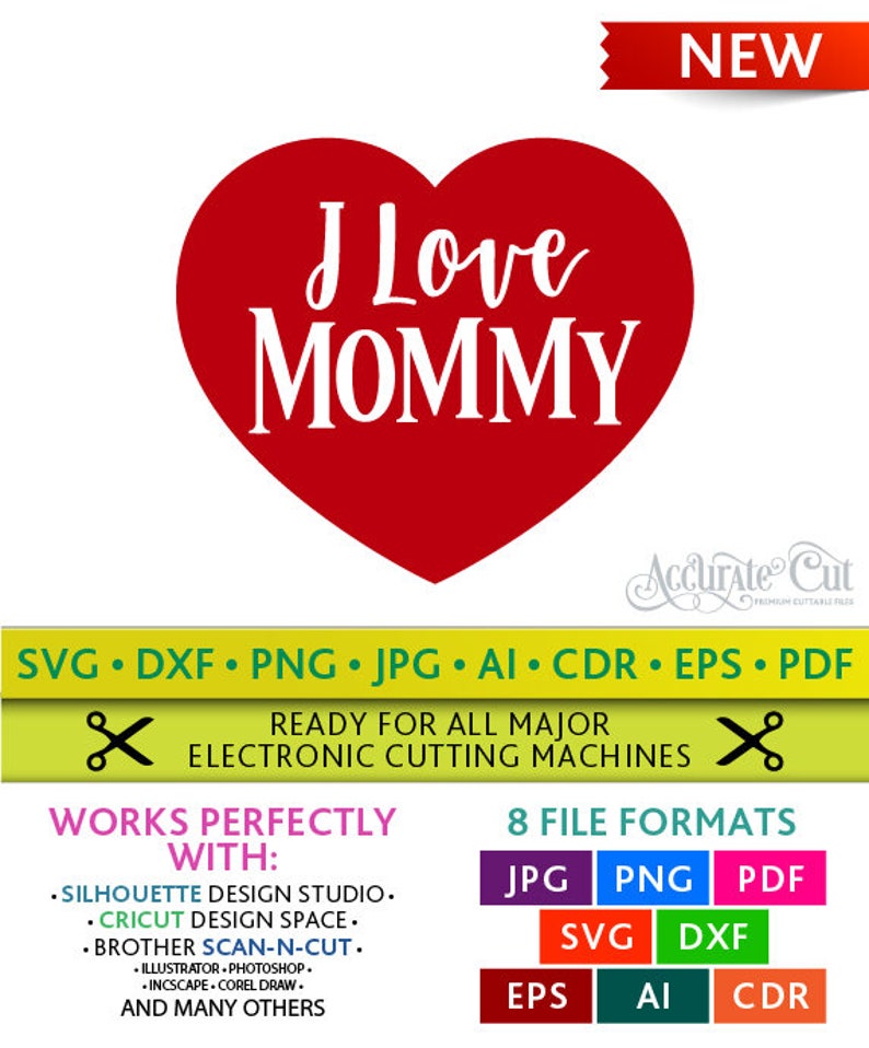 I Love Mommy Svg I Love Mommy Cut Files Valentine's Day | Etsy
