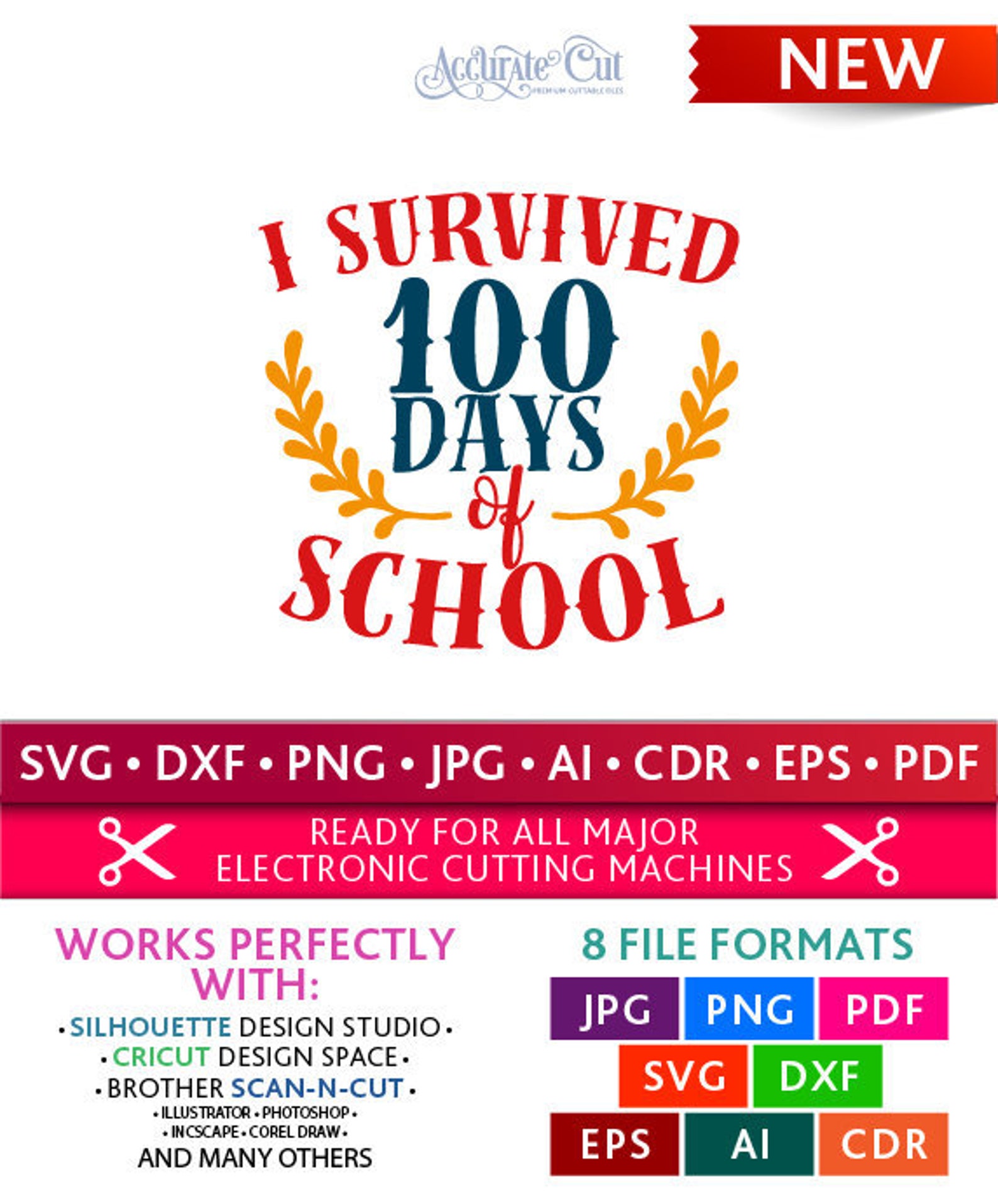 I Survived 100 Days of School Svg I Survived 100 Days of | Etsy