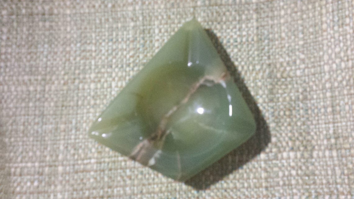 Retro Green Alabaster Stone Carved Ashtray Etsy