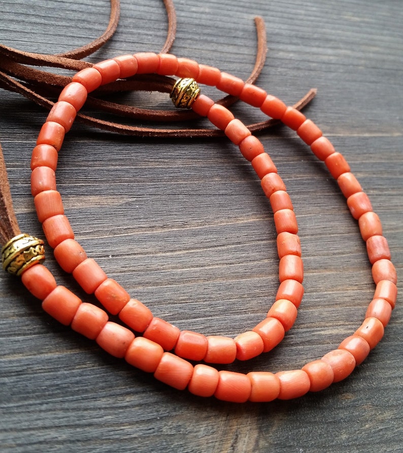 Antique coral necklace\\19g antique coral\\Necklace mediterranean salmon coralantique necklace\\Natural undyed Coral\\Rare coral necklace\\coral