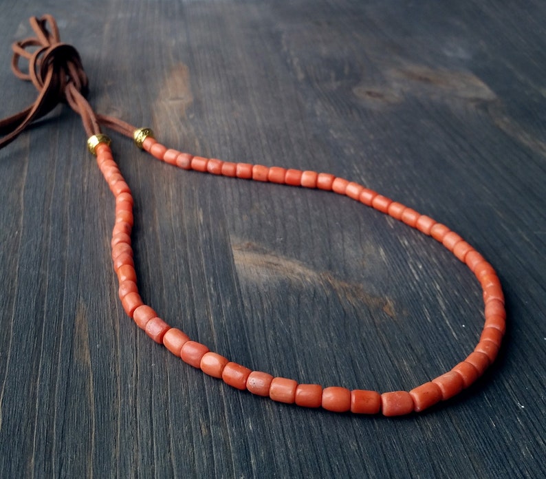 Antique coral necklace\\19g antique coral\\Necklace mediterranean salmon coralantique necklace\\Natural undyed Coral\\Rare coral necklace\\coral