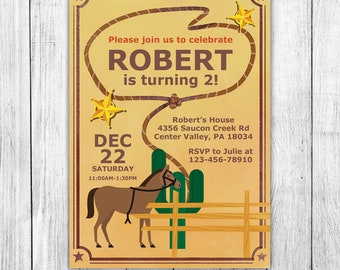 cowboy party invite etsy