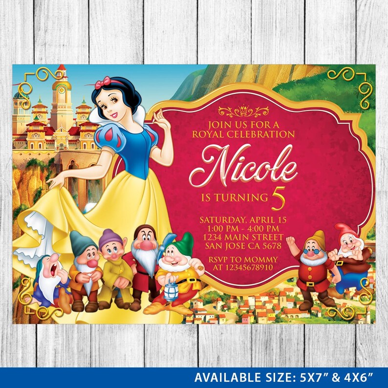 Snow White Invitation Snow White Invite Snow White | Etsy