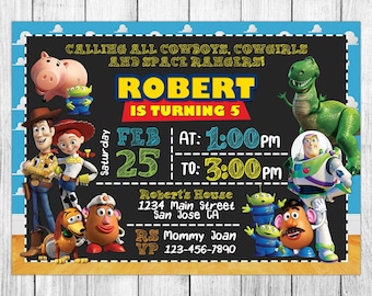 Toy Story Invitation, Toy Story Birthday Invitation, Toy Story Birthday Party, Toy Story Thank You Card, Personalized, Digital File