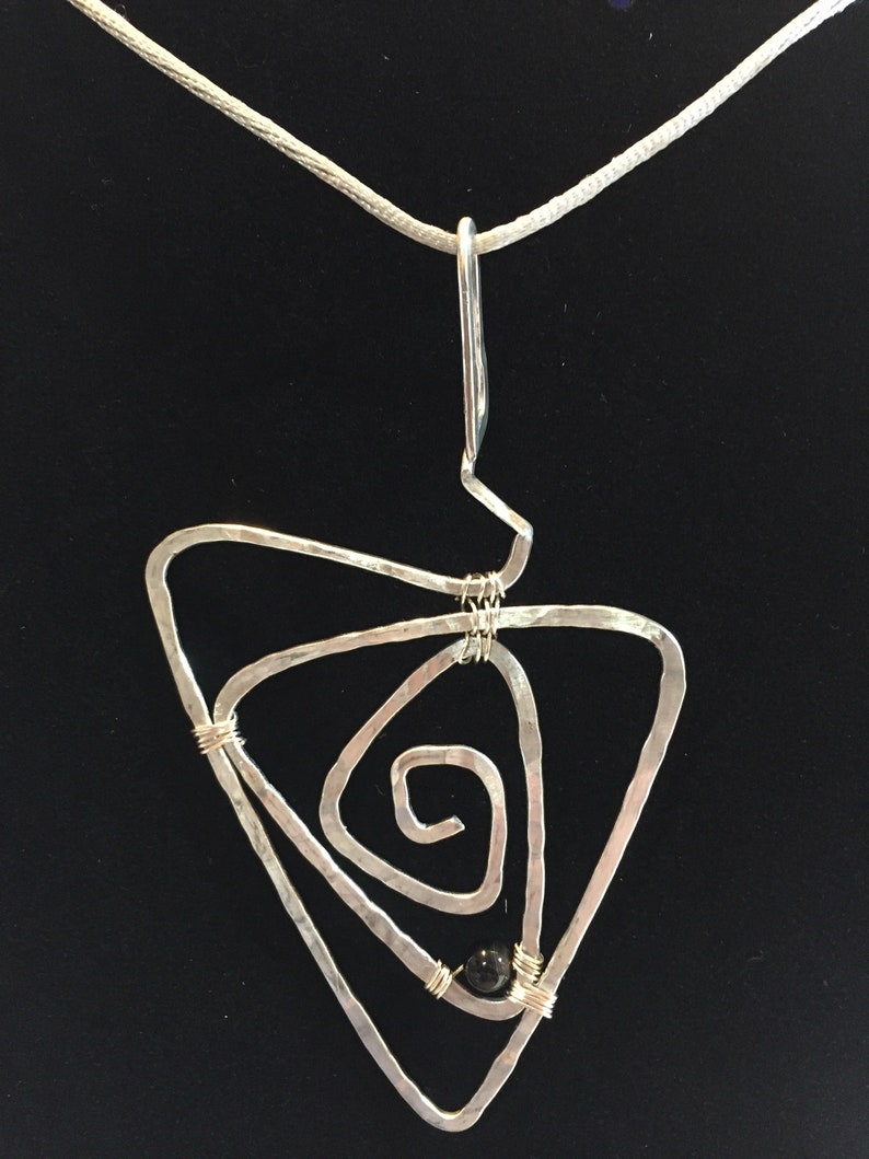 Hammered metal pendant Metallic Jewelry Boho Jewelry Etsy