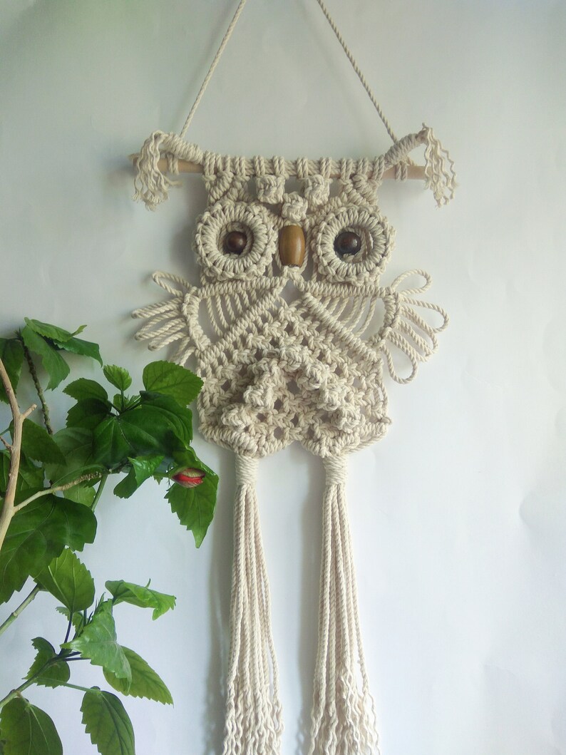Makramee Wandbehänge Eule Dekor Kunst handgemachte Boho Eule | Etsy