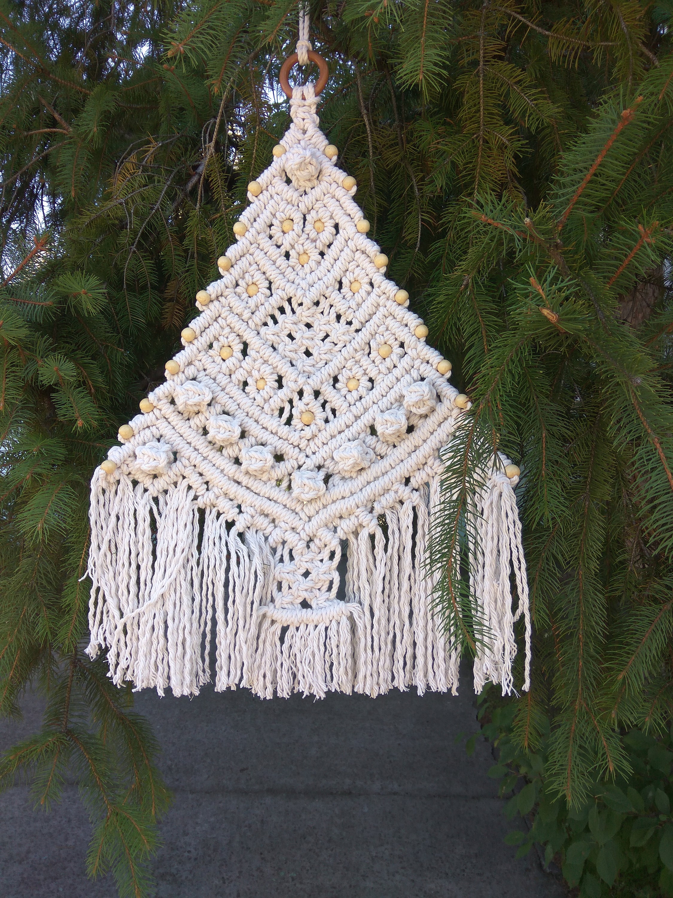 Macrame Christmas Tree set of 3 wall hanging Snowflake Holiday | Etsy