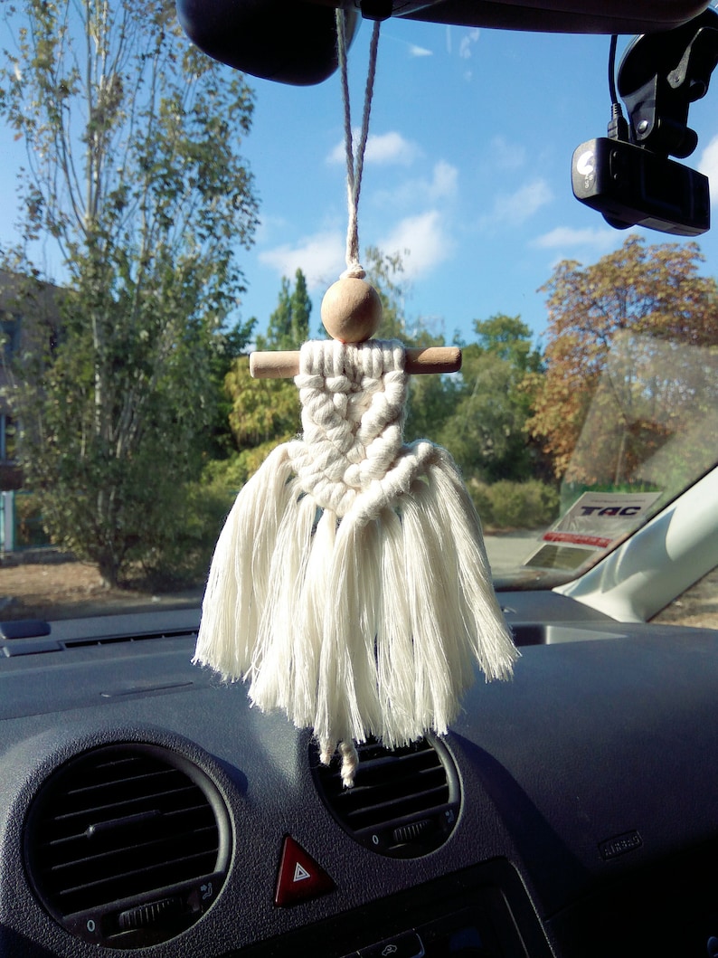 Rear view mirror Hanger Mini Macrame wall hangings doll Etsy