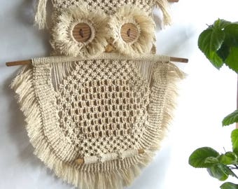 Macrame Owl Wall hangings,Wall decor Art handmade Boho,Owl white,Owl lover gifts,Dreamcatcher,owl decor,owl figurine,owl decor nursery