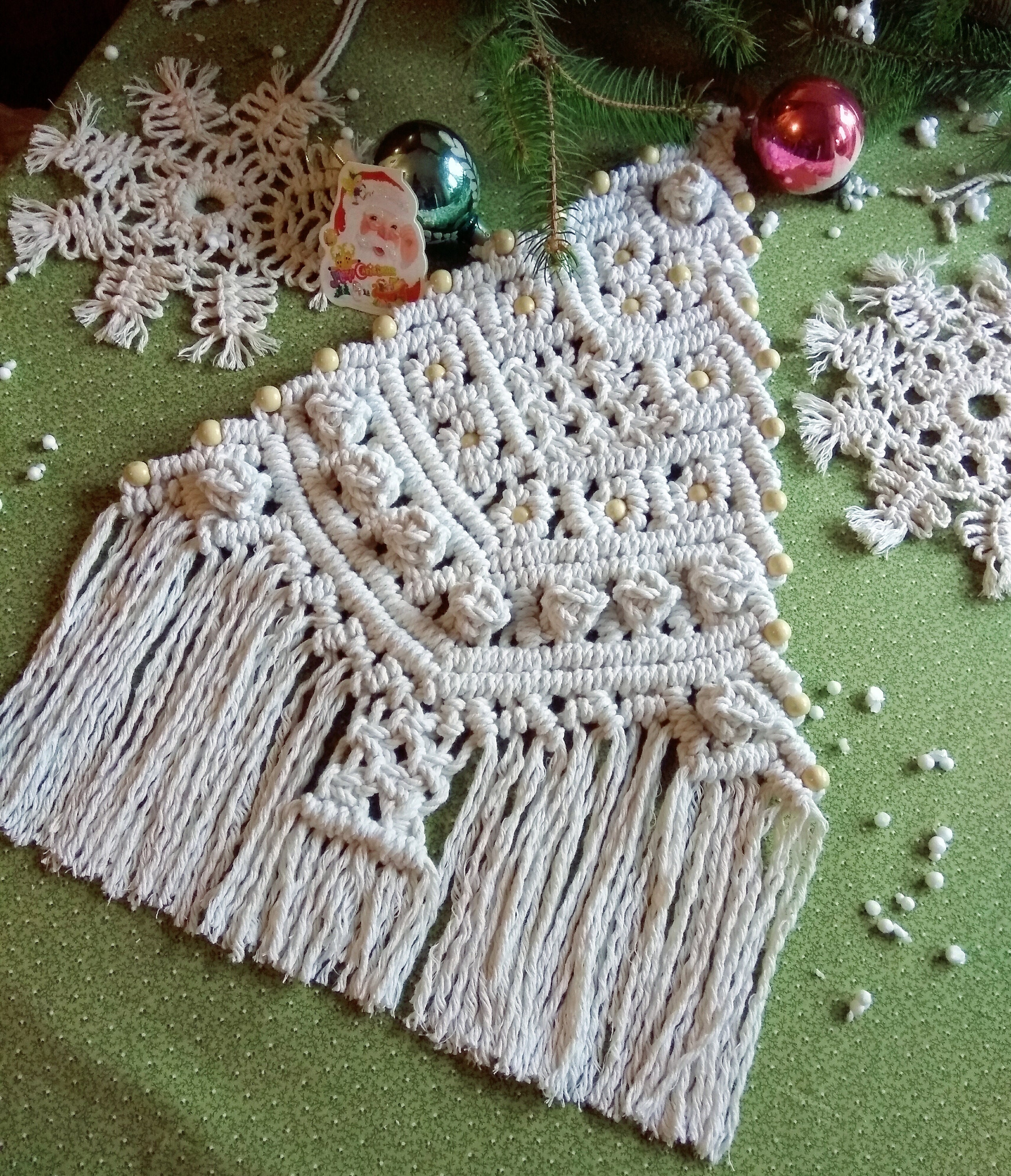 Macrame Christmas Tree set of 3 wall hanging Snowflake Holiday Etsy