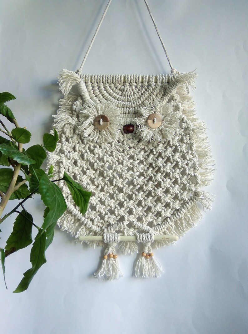 Makramee Eule Wandbehänge Dekor Kunst handgemachte Boho Eule | Etsy